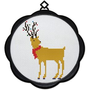 Awesocrafts Cross Stitch Kits Deer King 11CT Stamped Patterns Easy Cross Stitching Embroidery Needlework Kit Supplies (Deer)