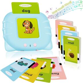 Ednzion ABC Learning Talking Flash Cards for Toddlers, Pocket Speech for Toddlers, 384 Sight Words Flash Cards Kindergarten, Montessori Toys for 1 2 3 Year Old, 1 2 3 Year Old Boy Girl Birthday Gift