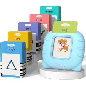 Talking Cards for Toddlers, Speech Therapy Toys Autism Toys, ABC 123 Sight Words Etc, Educational Learning Interactive Toys with Giftable Package (510-blue (New ABC+123+ 3 Songs))