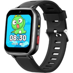 Kids Electronic Learning Toys Learning Systems, Smartwatch Gift for Girls Boys Age 6-12,15 Games Watches with Video Camera Music Player Pedometer Flashlight Toys Birthday Gifts for Kids(Black)