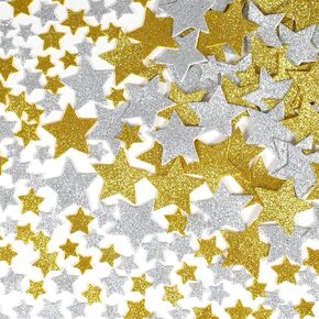 READY 2 LEARN Glitter Foam Stickers - Silver and Gold Stars - Pack of 168 - Self-Adhesive Stickers - Stickers for Scrapbooks and Cards in Kuwait