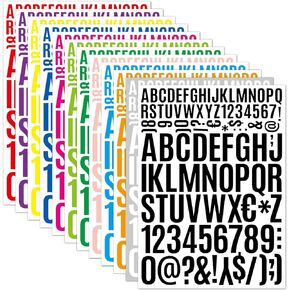 1512 Alphabet Stickers 12 Sheets Alphabet Stickers Vinyl Self-Adhesive Number Alphabet Vinyl Stickers, Mailbox Numbers Labels DIY Crafts Art Making, Decals for Sign,Notebook, Classroom Decor, Door