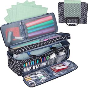 NICOGENA Carrying Case with a Mat Pocket for Cricut Explore Air 2, Cricut Maker, Cricut Maker 3, Cricut Explore 3, Multi Large Front Pockets for Tools Accessories and Supplies, Lantern Black
