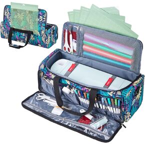 حقيبة حمل بطبقة مزدوجة من HOMEST مع جيب حصيرة لـ Cricut Explore Air 2، صانع Cricut، جيوب أمامية مخصصة لملحقات الأدوات، رمادي in Kuwait