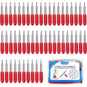 STREWEEK 50PCS Cutting Blades compatible for Cricut Explore Air/Air 2/Air 3/Maker 3, Fine Point Blades Consist of 10PCS 30°Shallow Cutting Blades,30PCS 45° Standard Blades and 10PCS 60° Deep Blades in Kuwait