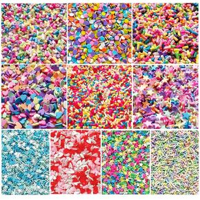 EHOPE Fake Sprinkles Polymer Sprinkles Faux Sprinkles Resin Sprinkles Clay Sprinkles For Resin Fake Candy Sprinkles for Nail Art DIY Crafts Cake Phone Case(10 Colors-120g)