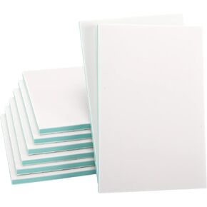 SGHUO 8pcs 4" x 6" Rubber Carving Blocks, Soft Linoleum Block for Printmaking, Rectangle Linocut Blocks Stamp Carving Tools Easy Cut Lino Blocks for Crafts (White Outer &Green Inner Layer)