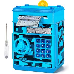 Piggy Bank, Vcertcpl ATM Coin Money Saving Box with Password, Kids Safe Money Jar with Auto Grab Bill Slot, Birthday Gifts Toys Bank for 6 7 8 9 10 11 12 Year Old Girls Boys in Kuwait