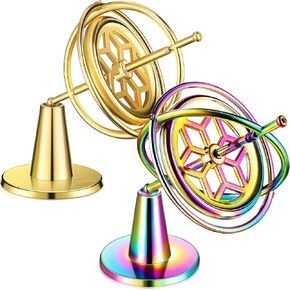meekoo 2 Packs Gyroscope Toys Metal Anti Gravity Gyroscope Colorful Precision Top Gyroscope for Christmas Educational Gifts(Colorful)