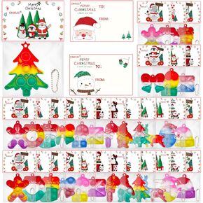 Christmas Party Favors, Fidget Toy Pack, Keychain Bubble Pop Toys, Party Favors, Goodie Bag Stuffers with Keychain Toys, Stress Relief Toys Xmas Gift for Party Favors, School Prizes in Kuwait