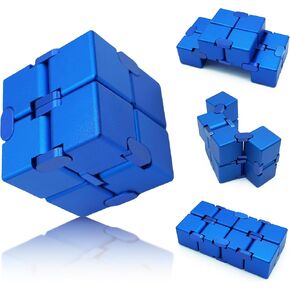 Easter Basket Stuffers, Infinity Cube Fidget Toys for Adults Kids Teens, Metal Fidget Toys, Anti Stress Relief Toys Fidget Blocks for Office Desk Toys (Black)