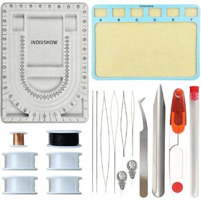 لوح خرز من ذا انديفشو مع خيط مرن 0.8 ملم، 3 قنوات على شكل حرف U و6 اخاديد، رمادي متداخل، 13 × 9.4 انش، لتصميم المجوهرات والقلائد والاساور in Kuwait