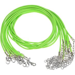 HARFINGTON 10pcs Waxed Necklace Cord Bulk, 16 Inches and 1.5mm Dia Necklace String Rope with Clasp for Pendants, Bracelets, Necklaces, Jewelry Making Beading Supplies, White