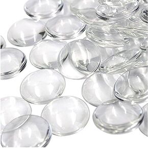 100 Pcs Glass Dome Cabochons Gemstone Clear Round Tiles Cameo,(25mm) in Kuwait