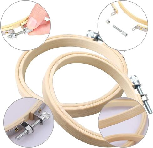 Cldamecy 12 قطعة 3 بوصة أطواق التطريز، جولة الخيزران إطار دائرة قابل للتعديل عبر غرزة الأطواق لعيد الميلاد زخرفة، والتطريز، والديكور، والحرف الفنية ومشروع DIY in Kuwait