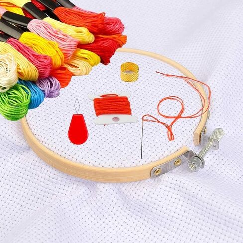 Cldamecy 12 قطعة 3 بوصة أطواق التطريز، جولة الخيزران إطار دائرة قابل للتعديل عبر غرزة الأطواق لعيد الميلاد زخرفة، والتطريز، والديكور، والحرف الفنية ومشروع DIY in Kuwait