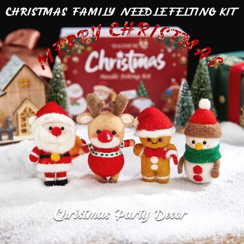 MAGIMUSE Needle Felting Kit, Needle Felting Starter Kit with Basic Felt Tools, Christmas Needle Felting Kit for Beginners, DIY Wool Needle Felting Supplies for Christmas Festival Crafts in Kuwait