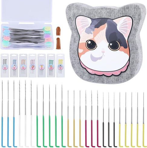 وسادة التلبيد بإبرة UOOU، أدوات التلبيد بإبرة الصوف مع إبرة تحديد المواقع، زوج واحد من مهود الأصابع، لمشاريع التلبيد الصوفية بنفسك in Kuwait