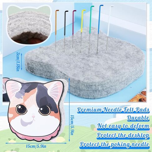 وسادة التلبيد بإبرة UOOU، أدوات التلبيد بإبرة الصوف مع إبرة تحديد المواقع، زوج واحد من مهود الأصابع، لمشاريع التلبيد الصوفية بنفسك in Kuwait