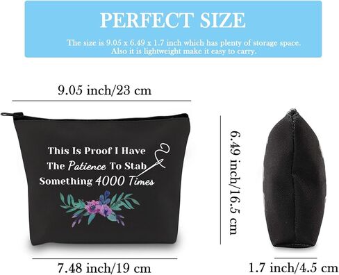 GJTIM Cross Stitch Gift Cross Stitch Project Bag This Is Proof I Have The Patience To Stab Something 4000 Times Sewing Project Bag (Sth. 4000 Times Tote) in Kuwait