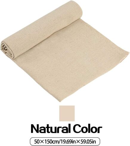 Natural Linen Fabric, Beige Fabric for Decoration 59In x 19In in Kuwait