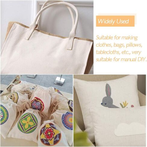 Natural Linen Fabric, Beige Fabric for Decoration 59In x 19In in Kuwait