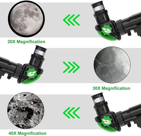 ToyerBee Telescope for Kids, Astronomy Kids Telescope with 3 Eyepieces, Compass & Tabletop Tripod, Portable Refractor Telescope for Astronomy Beginners, Great STEM Space Toys Gift for Kids to See Moon in Kuwait