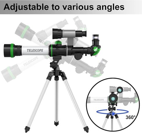 ToyerBee Telescope for Kids, Astronomy Kids Telescope with 3 Eyepieces, Compass & Tabletop Tripod, Portable Refractor Telescope for Astronomy Beginners, Great STEM Space Toys Gift for Kids to See Moon in Kuwait