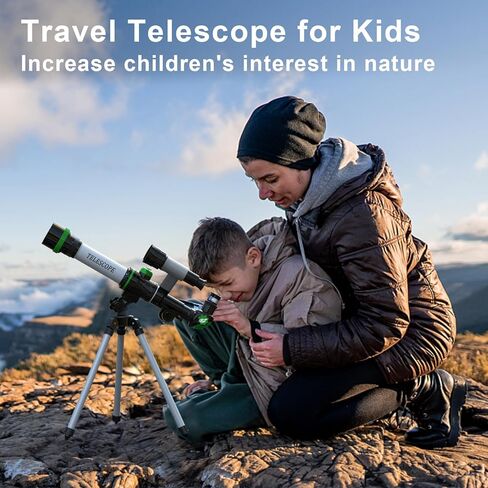 ToyerBee Telescope for Kids, Astronomy Kids Telescope with 3 Eyepieces, Compass & Tabletop Tripod, Portable Refractor Telescope for Astronomy Beginners, Great STEM Space Toys Gift for Kids to See Moon in Kuwait