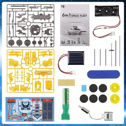 STEM Projects for Kids Ages 8-12 Solar Robot Kit 6-in-1 Space Toys for 10-Year-Old Boy Girl Gift Toys Science Kits Christmas Birthday Gifts for 8 9 10 11 12 Year Old, Yellow in Kuwait