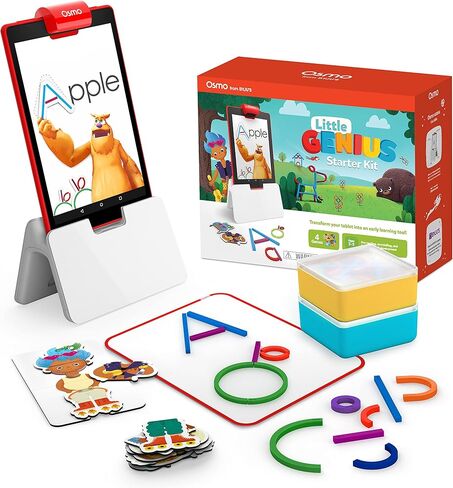 Osmo - مجموعة Little Genius Starter للكمبيوتر اللوحي الناري + مغامرة الرياضيات المبكرة - لعبة عيد الحب - 6 ألعاب تعليمية - العد والأشكال والصوتيات - هدايا العلوم والتكنولوجيا والهندسة والرياضيات - الأعمار 3 4 5 (تتضمن قاعدة الكمبيوتر اللوحي) in Kuwait