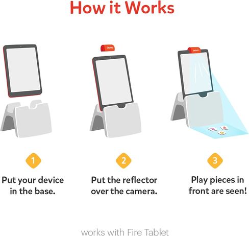 Osmo - مجموعة Little Genius Starter للكمبيوتر اللوحي الناري + مغامرة الرياضيات المبكرة - لعبة عيد الحب - 6 ألعاب تعليمية - العد والأشكال والصوتيات - هدايا العلوم والتكنولوجيا والهندسة والرياضيات - الأعمار 3 4 5 (تتضمن قاعدة الكمبيوتر اللوحي) in Kuwait