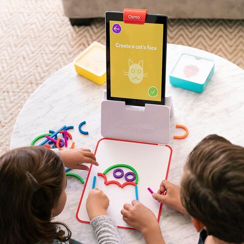 Osmo - مجموعة Little Genius Starter للكمبيوتر اللوحي الناري + مغامرة الرياضيات المبكرة - لعبة عيد الحب - 6 ألعاب تعليمية - العد والأشكال والصوتيات - هدايا العلوم والتكنولوجيا والهندسة والرياضيات - الأعمار 3 4 5 (تتضمن قاعدة الكمبيوتر اللوحي) in Kuwait