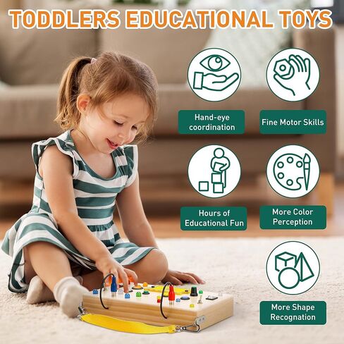 Tilhumt 8 in 1 Busy Book for Toddler 1-3, Montessori Boy Board with Storage Bag for Travel Quiet Learning Sensory Toys, Felt Busy Book for Baby Educational Gift Activities Fine Motor Skills in Saudi Arabia
