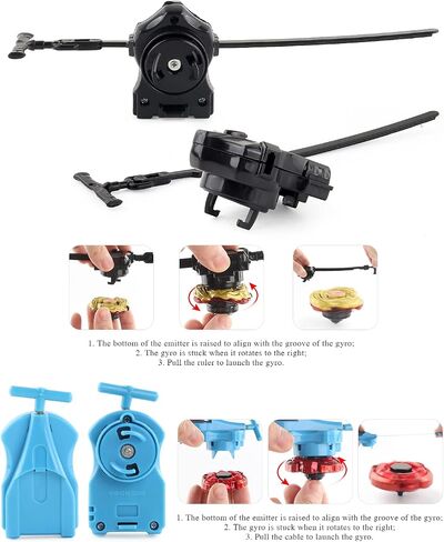 Bey Battling Top Stadium Blade Battle Set, 6 Metal Fusion Spinning Tops 2 Launchers 1 Arena Combat Game, Toy Gift for Kids Boys Ages 6+… in Kuwait
