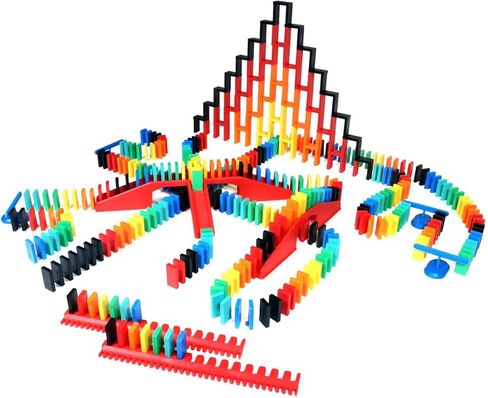 Bulk Dominoes Pro-Domino Kit | Dominoes Set, STEM STEAM Small Toys, Family Games for Kids, Kids Toys and Games, Building, Toppling, Chain Reaction Sets (Basic) in Kuwait