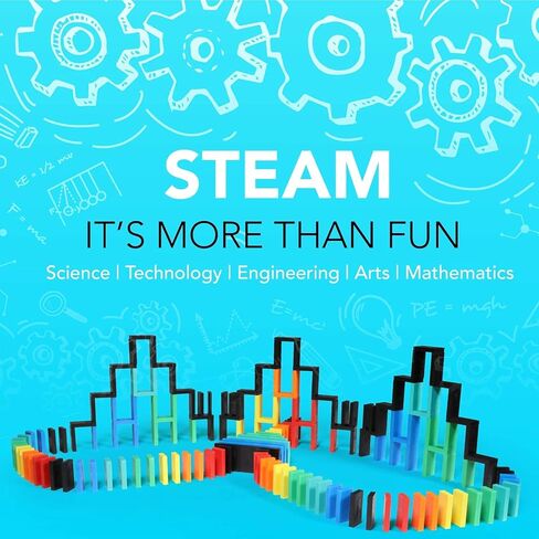 Bulk Dominoes Pro-Domino Kit | Dominoes Set, STEM STEAM Small Toys, Family Games for Kids, Kids Toys and Games, Building, Toppling, Chain Reaction Sets (Basic) in Kuwait