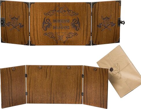 شاشة Dungeon Master من خشب البلوط، هدية شاشة، شاشة Game Master، شاشة Dungeon and Dragons Masters، ملحقات Dungeons Dragons، ألعاب الطاولة، هدايا شاشة DnD in Kuwait