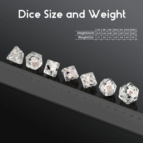 نرد القط DND، DNDND 7 قطع من الراتنج D&D مع حقيبة مخملية للعب الأدوار في الزنزانات والتنينات وألعاب الطاولة (القطط) in Kuwait