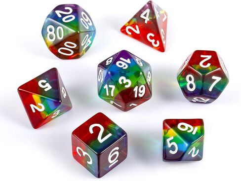 Duck DND Resin Dice, DNDND 7PCS Dungeons and Dragon Dice Set with Velvet Bag for D&D Role Playing Games and Tabletop Games（Duck in Kuwait