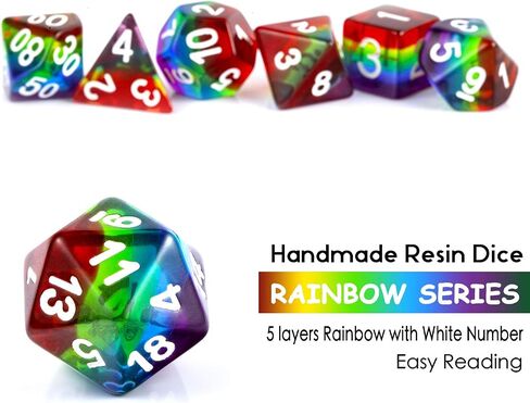 Duck DND Resin Dice, DNDND 7PCS Dungeons and Dragon Dice Set with Velvet Bag for D&D Role Playing Games and Tabletop Games（Duck in Kuwait