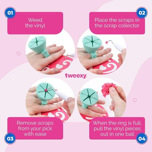 tweexy Wearable Vinyl Weeding Scrap Collector Ring for HTV Crafts – Lavender in Kuwait