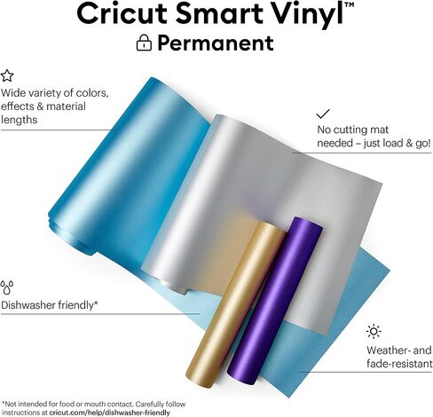 Cricut Smart Permanent Vinyl (13in x 3ft, Aqua) for Explore and Maker 3 - Matless cutting for long cuts up to 12ft in Kuwait