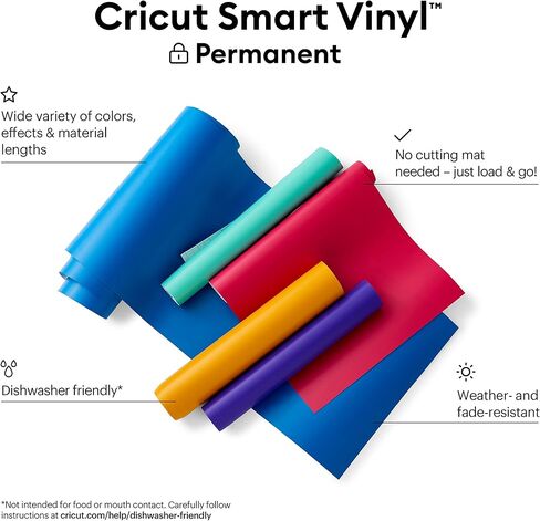 Cricut Smart Permanent Vinyl (13in x 3ft, Aqua) for Explore and Maker 3 - Matless cutting for long cuts up to 12ft in Kuwait