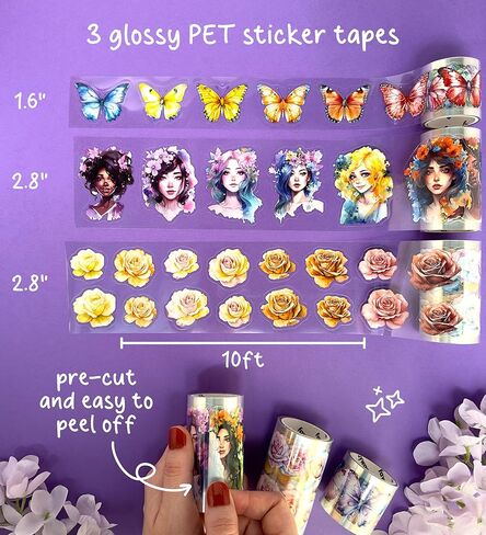 Fayware Creative Scrapbook Journaling Kit - Refillable Traveler's Notebook with Blank, Junk Journal, Bullet Journal, 3 Pre-Cut PET Tapes & Purple Journal Clip. Cute Journal Gift Set for Women in Kuwait