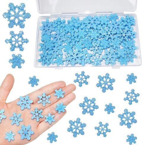 HADDIY Small Snowflakes for Craft,60 Pcs White Glitter Plastic Mini Snowflake for Christmas Embellishments and Winter Party DIY Craft Decoration-3 Different Size in Saudi Arabia