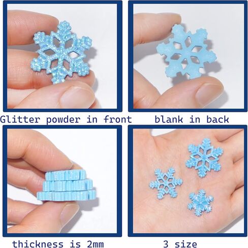 HADDIY Small Snowflakes for Craft,60 Pcs White Glitter Plastic Mini Snowflake for Christmas Embellishments and Winter Party DIY Craft Decoration-3 Different Size in Saudi Arabia
