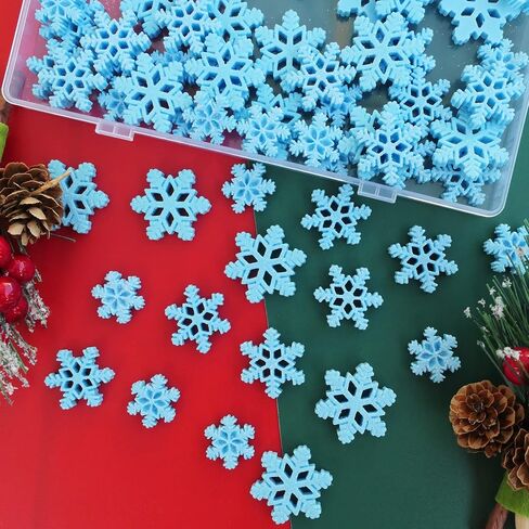 HADDIY Small Snowflakes for Craft,60 Pcs White Glitter Plastic Mini Snowflake for Christmas Embellishments and Winter Party DIY Craft Decoration-3 Different Size in Saudi Arabia