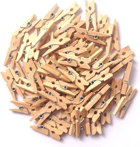 LWR CRAFTS مشابك غسيل خشبية صغيرة 100 في كل عبوة، 1 بوصة 2.5 سم (يعقوبي) in Kuwait