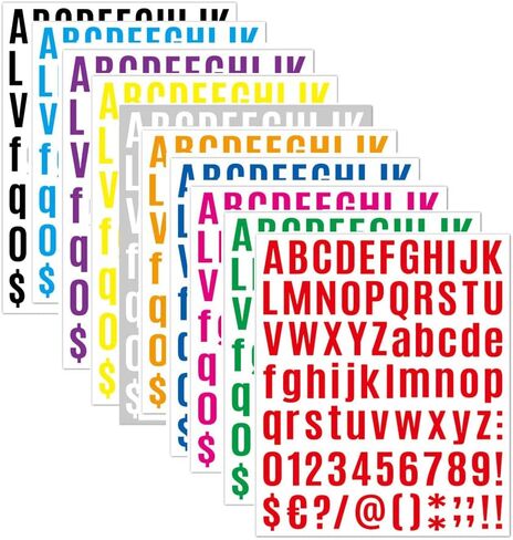 1512 Letter Stickers 12 Sheets Alphabet Stickers Vinyl Self-Adhesive Number Alphabet Vinyl Stickers, Mailbox Numbers Labels DIY Crafts Art Making, Decals for Sign,Scrapbook, Classroom Decor, Door in Kuwait